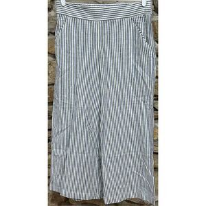 Women’s NWT Max Studio Striped Linen Blend Wide Leg Pants Size Large